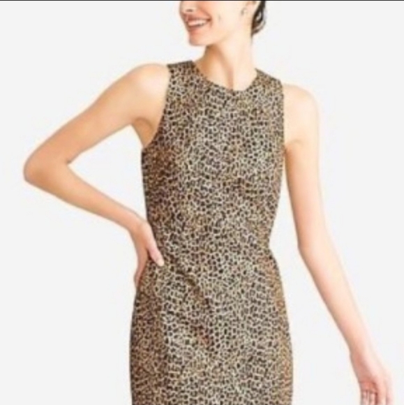 J.CREW Sleeveless Leopard Sheath Dress size 4 - Picture 2 of 14
